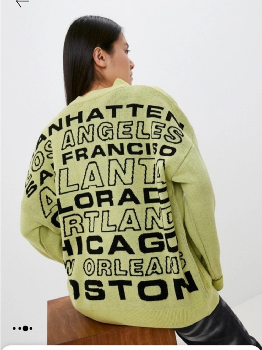 Topshop Manhattan Los Angeles San Francisco Green Button-Up V-Neck Cardigan Medi